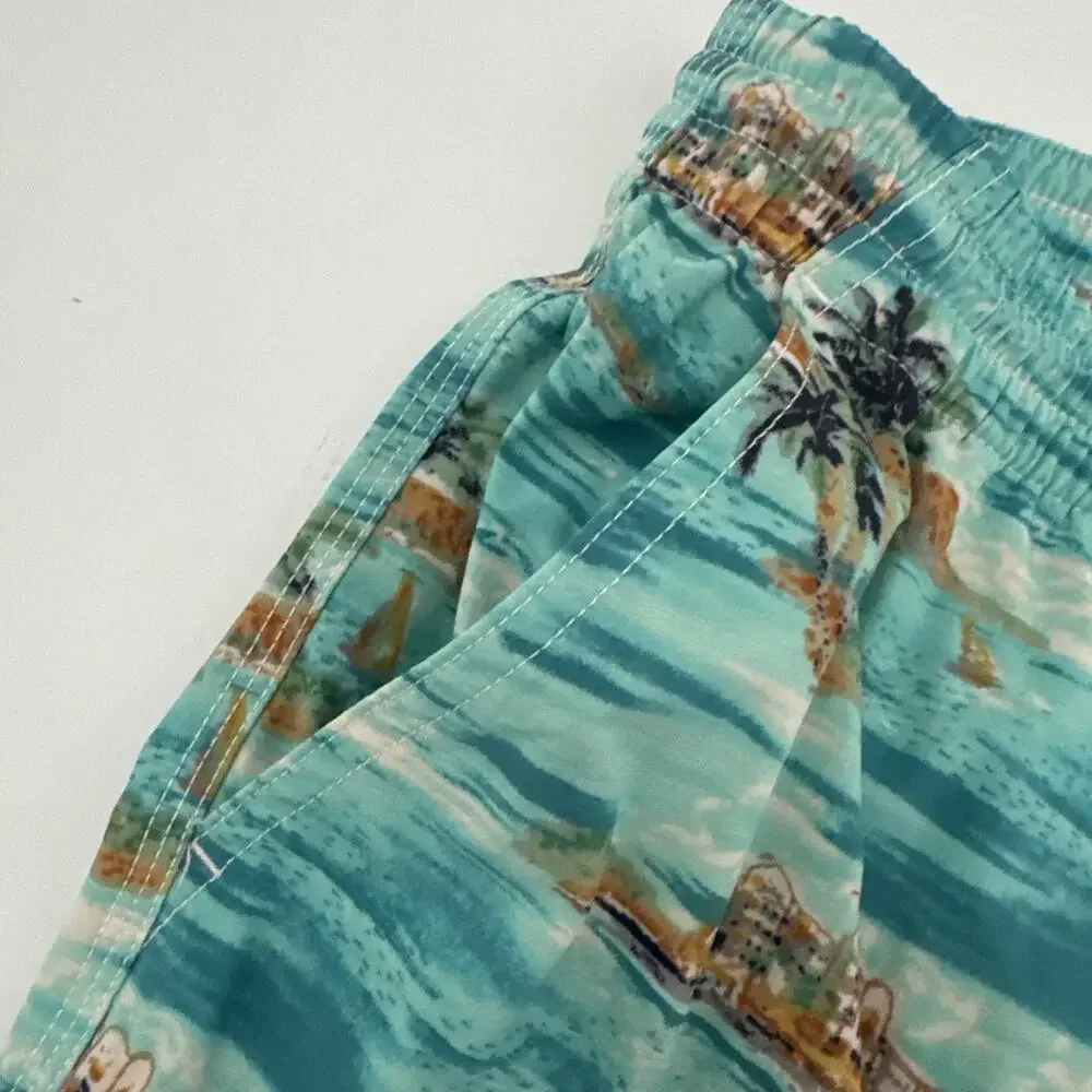 Todd Snyder Montauk Swim Trunks Mens Large Island Palm Tree Beach Board Shorts
